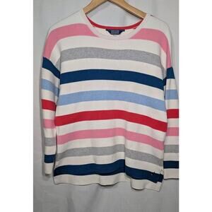 Joules Women's Multicolor Striped Uma Milano Stitch Pullover Sweater Sz 8 Cozy